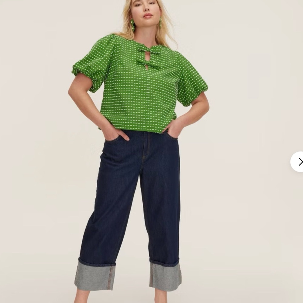 💙💙 KATE SPADE ♠️ High-Rise Straight Leg Wide Cuff Jeans